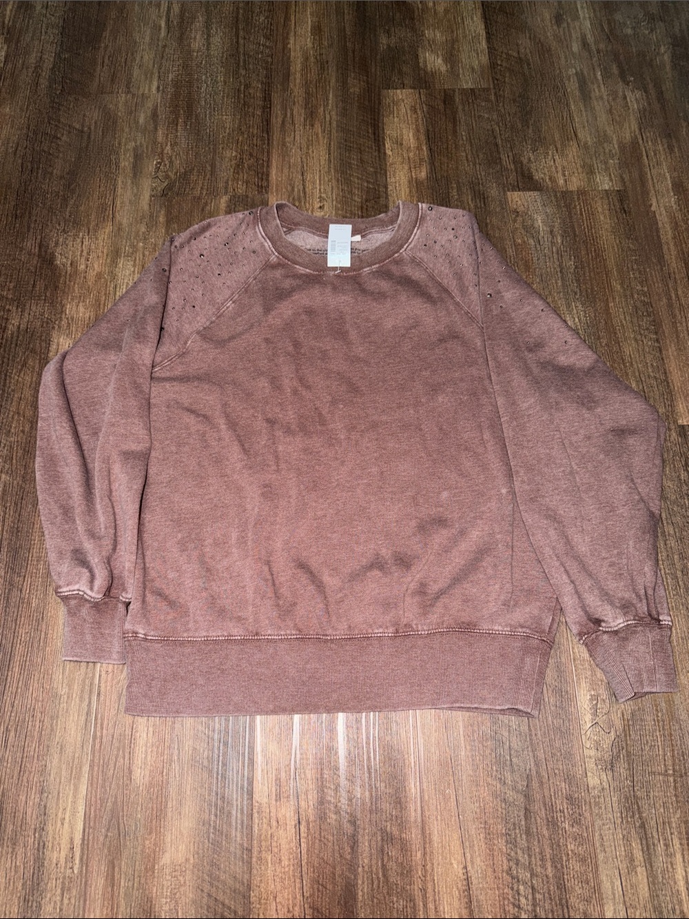 Maurices Fall Rust Sweatshirt with Silver Rhinestone size M NWT